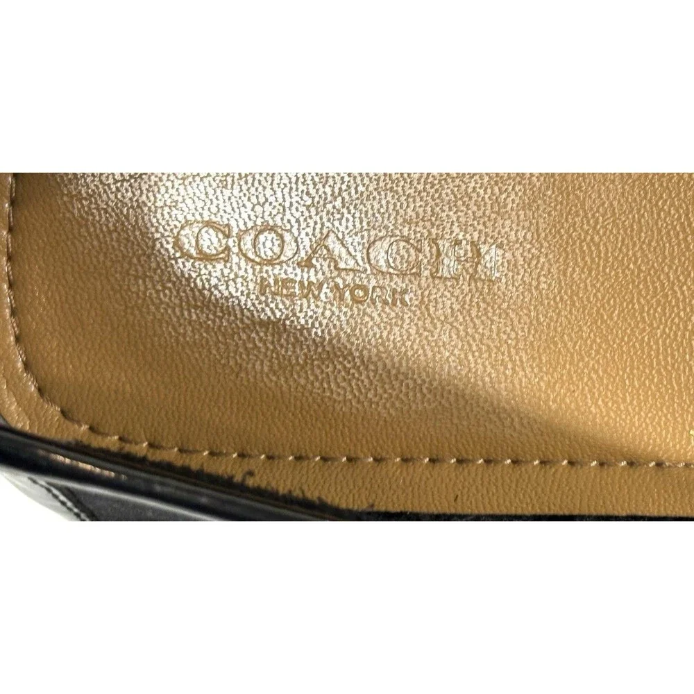 Coach Fonda Black Suede & Patent Leather Loafers Size 10B Minimalist